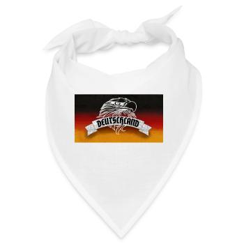 Deutschland Flagge mit Adler - Geschenk zur WM - Bandana - Weiß - Vorne