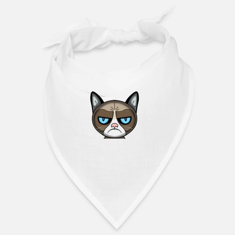 böse Katze - Bandana - Weiß