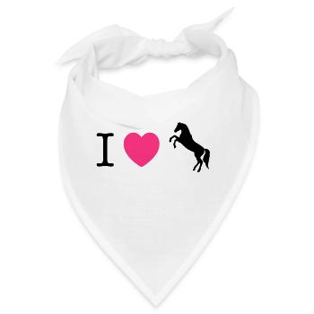 Ich liebe Pferde / Ponys - Bandana - Weiß - Vorne