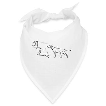 Magyar Vizsla / Weimaraner - Hase - Fasan - Bandana - Weiß - Vorne