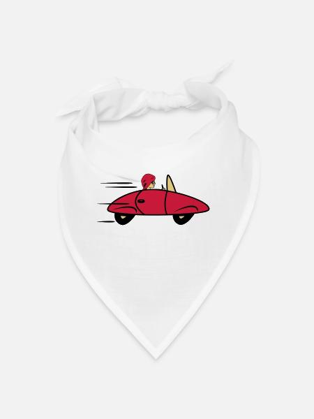Auto Sportwagen schnell Frau Wagen - Bandana - Weiß