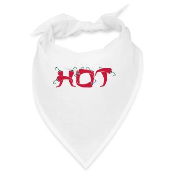 Hot Chili Peperoni Scharf heiß Schoten - Bandana - Weiß - Vorne