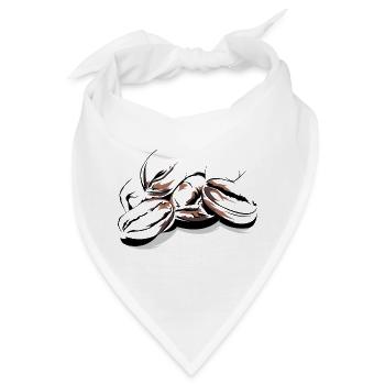 Kaffeebohnen Cafe Illustration Logo Kaffeezeit - Bandana - Weiß - Vorne