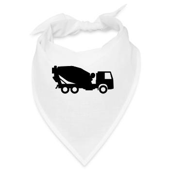 Betonmischer der aus Zement Beton mischt - Bandana - Weiß - Vorne