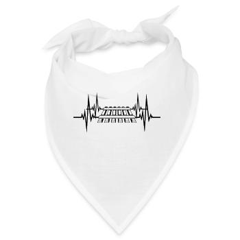 Herzschlag Puls Gleis - Bandana - Weiß - Vorne