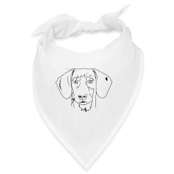 Dackel - Bandana - Weiß - Vorne