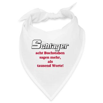 Schlager Party , Schlager Musik , Schlager Worte - Bandana - Weiß - Vorne
