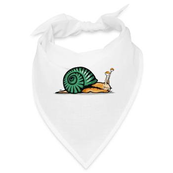 Schnecke Zeichnung Müdigkeit Muschel Schatten - Bandana - Weiß - Vorne