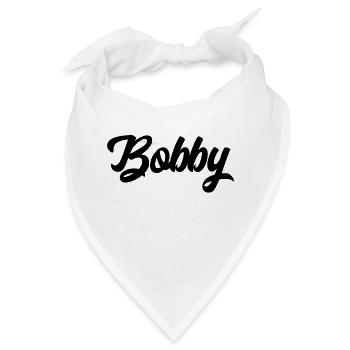 Bobby benutzerdefinierte Text Geburtstagsname - Bandana - Weiß - Vorne