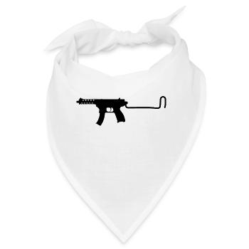 Uzi - Uzimatic Maschinenpistole, Gewehr - Bandana - Weiß - Vorne