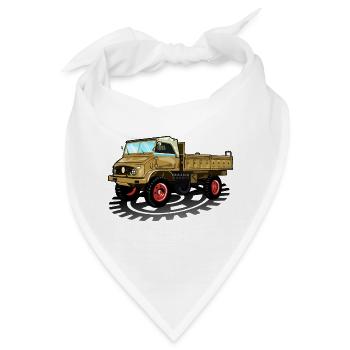 Unimog - Oldtimer - Offroad - Universal Motorgerät - Bandana - Weiß - Vorne
