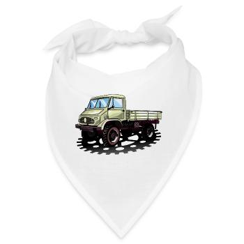 Unimog - Oldtimer - Offroad - Universal Motorgerät - Bandana - Weiß - Vorne