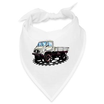 Unimog - Oldtimer - Offroad - Universal Motorgerät - Bandana - Weiß - Vorne