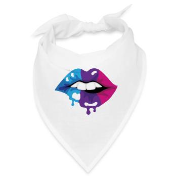 Farbige Lippen - Bandana - Weiß - Vorne