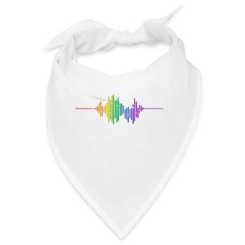Regenbogen-Schallwelle - Bandana - Weiß - Vorne