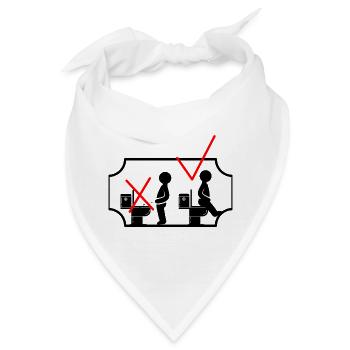 WC Aufkleber - Bandana - Weiß - Vorne