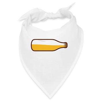 Bier Flasche liegend - Bandana - Weiß - Vorne