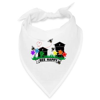 Honiggewächshäuser und Blumen - Bandana - Weiß - Vorne