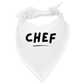 CHEF - originelle Geschenkidee - Bandana - Weiß - Vorne