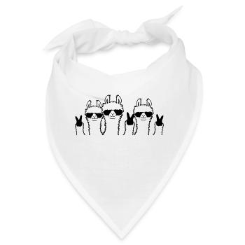 Peace Lamas Crew Freunde - Bandana - Weiß - Vorne