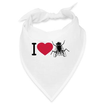 I Love Stubenfliege Herz - Bandana - Weiß - Vorne