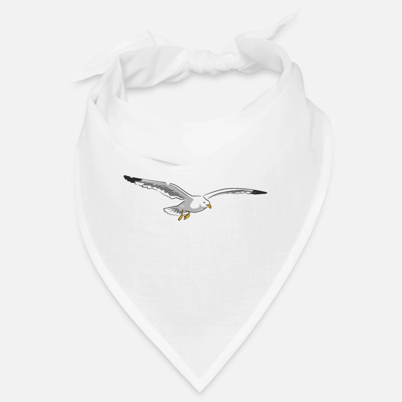 Hamburg über Möwe - weiß - Bandana - Weiß