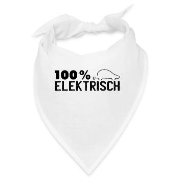 100 % elektrisch E Auto Elektro Auto Strom Benzin - Bandana - Weiß - Vorne