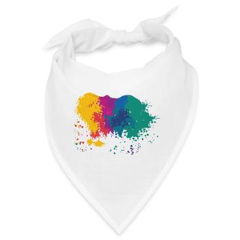 Farbkleckse Kleckse Farbspritzer Maler Geschenk - Bandana - Weiß - Vorne