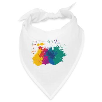 Farbkleckse Kleckse Farbspritzer Maler Geschenk - Bandana - Weiß - Vorne
