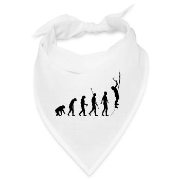Evolution des Menschen, Eisklettern, Eiskletterer - Bandana - Weiß - Vorne