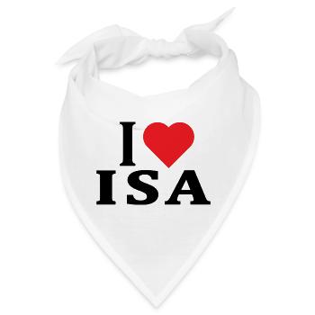T-Shirt I love Isa T-Shirt Geschenkidee - Bandana - Weiß - Vorne