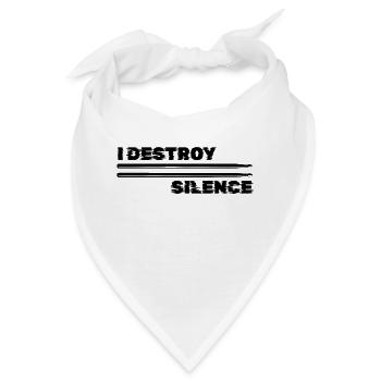 Batterie, ich zerstöre die Stille - Bandana - Weiß - Vorne