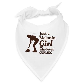 Melanin Curling Afro Mädchen Winter Eissport Curler - Bandana - Weiß - Vorne