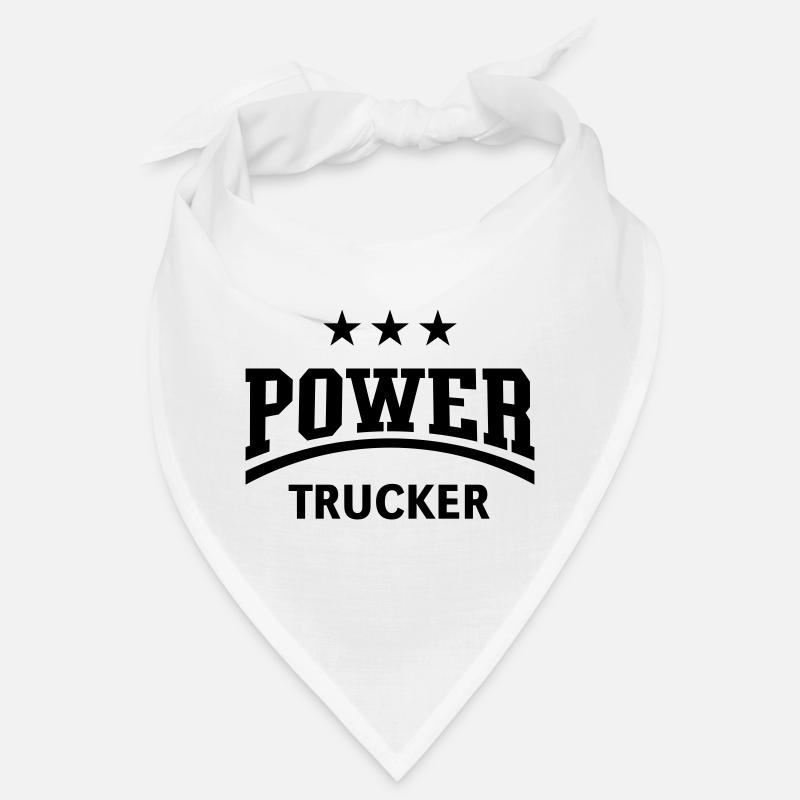 Power Trucker (chauffeur de camion / chauffeur de camion / noir) - Bandana - blanc