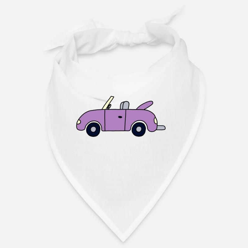 Lilafarbenes Cabrio - Bandana - Weiß