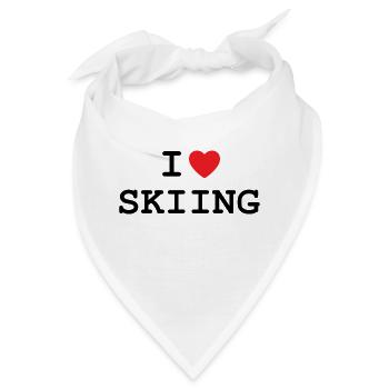 Ich liebe Skifahren - Bandana - Weiß - Vorne