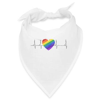 Herzklopfen Herz Regenbogen Diversität - Bandana - Weiß - Vorne