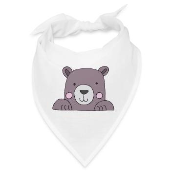 bär kopf süss - Bandana - Weiß - Vorne