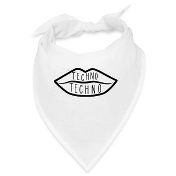Techno auf den Lippen - Bandana - Weiß - Vorne