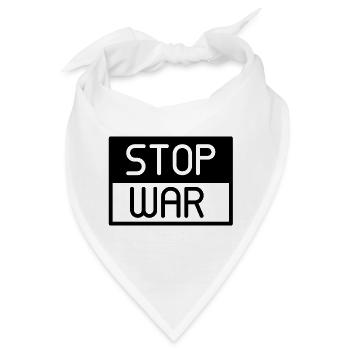 Stoppt den Krieg, keinen Krieg - Bandana - Weiß - Vorne