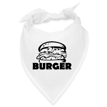 Burger Logo icon Illustration Symbol Essen Nahrung - Bandana - Weiß - Vorne