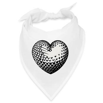 Ich liebe Golf Herz - Bandana - Weiß - Vorne