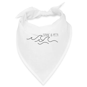 Sonne und Meer - Maritimes Design - Bandana - Weiß - Vorne