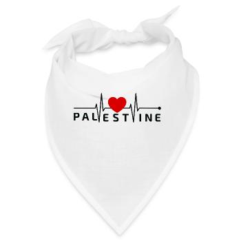 Ein Herz für Palästina - Bandana - Weiß - Vorne