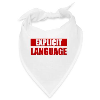 Grobe Sprache - Rot - Bandana - Weiß - Vorne