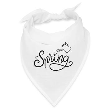 spring frühlingsbeginn garten gießen beet - Bandana - Weiß - Vorne