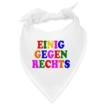 Einig gegen rechts - Bandana - Weiß - Vorne