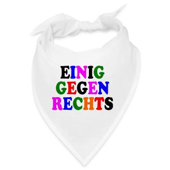 Einig gegen rechts - Bandana - Weiß - Vorne