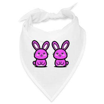Osterhase Ostern - Bandana - Weiß - Vorne