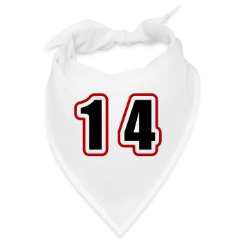 14 Zahl College - Bandana - Weiß - Vorne